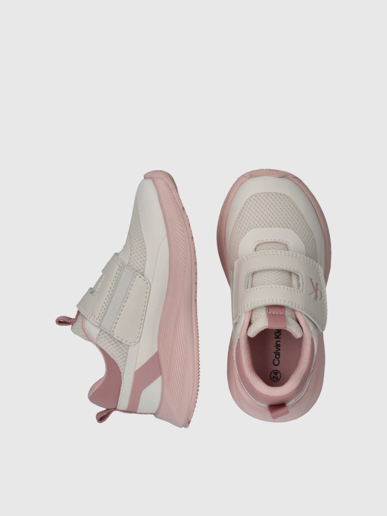 Pink Low Cut Velcro Sneakers  Girls