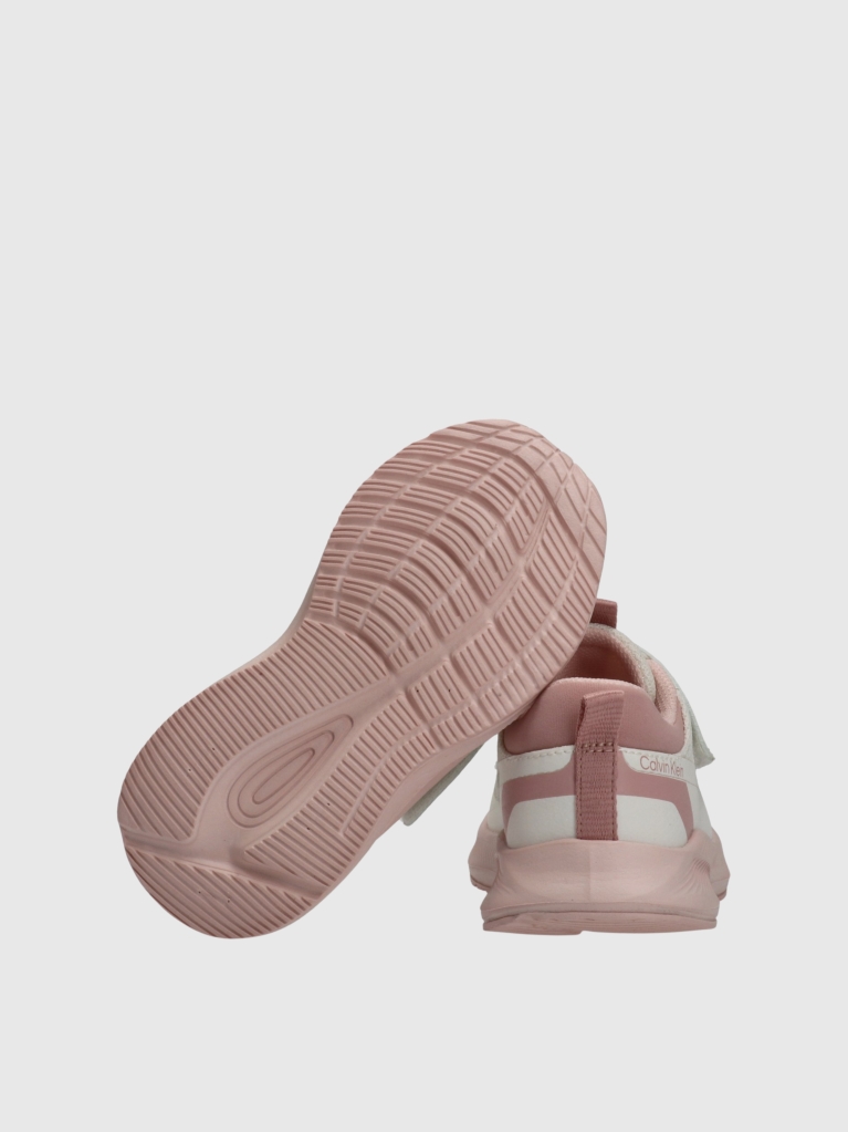 Pink Low Cut Velcro Sneakers  Girls