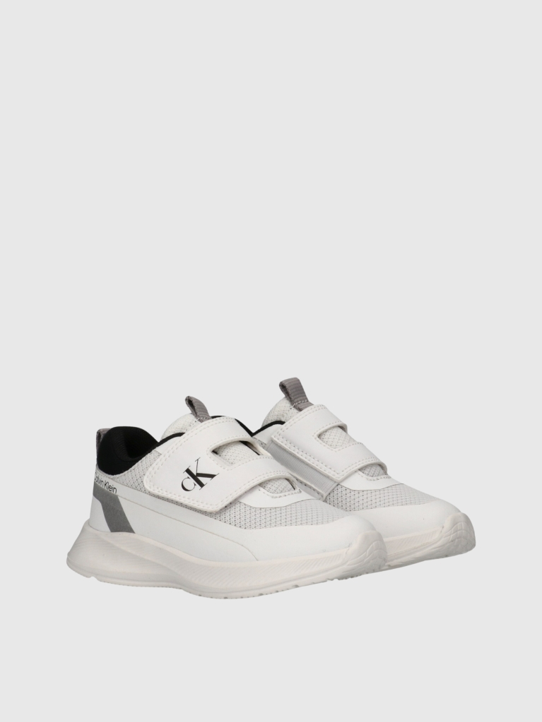 White Low Cut Velcro Sneakers  Kids Unisex