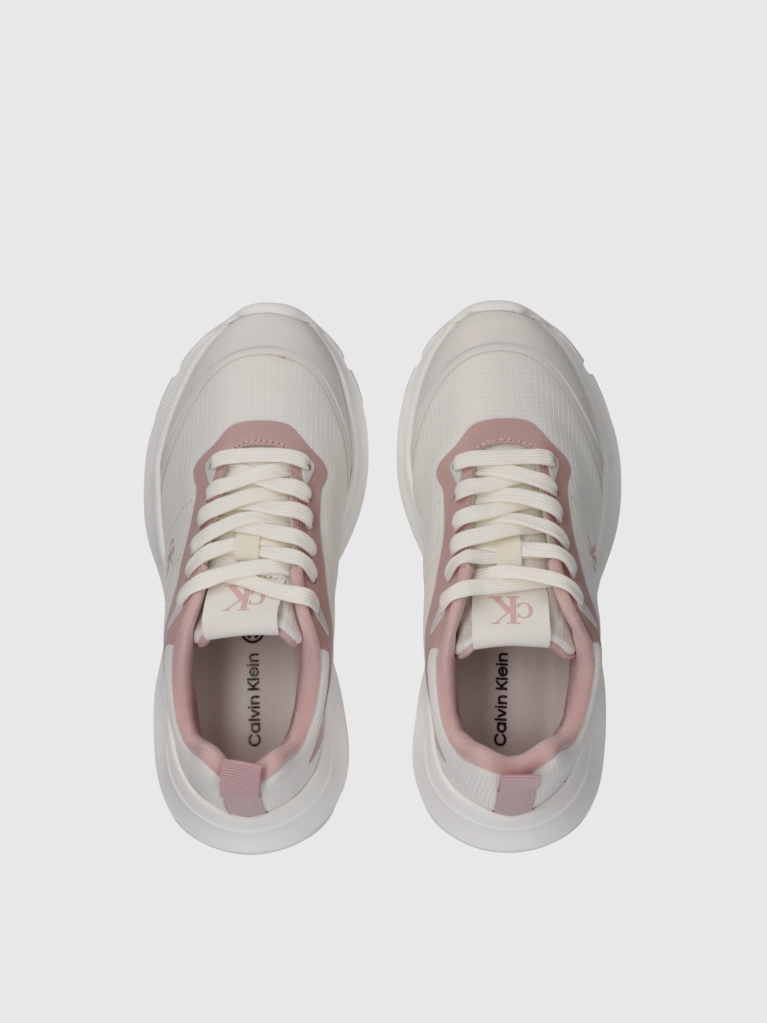 White Low Cut Lace-Up Sneakers  Girls