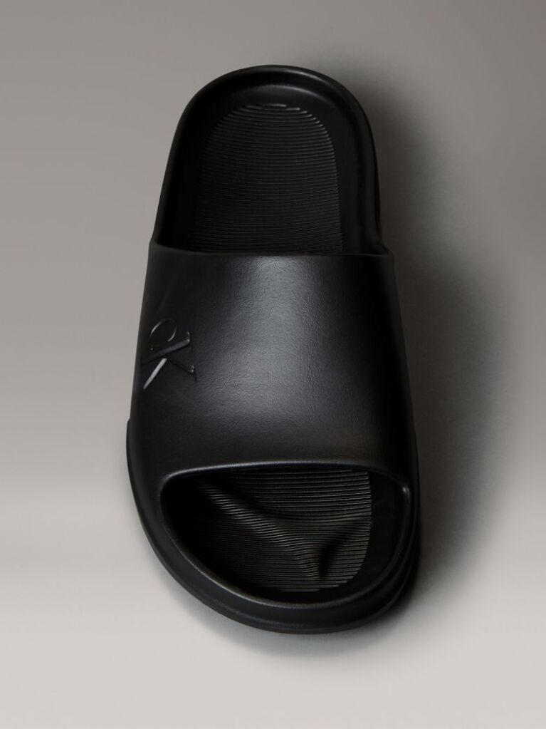 Black One-Piece Signature Logo Sliders  Men