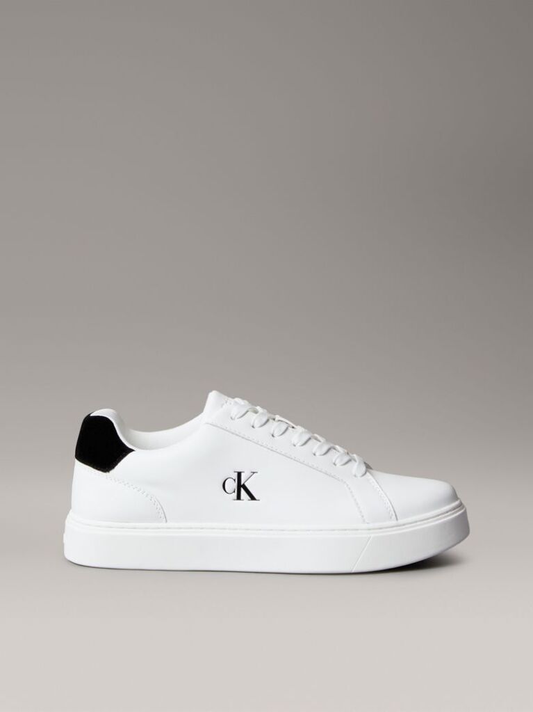 Λευκό Δερμάτινα Sneakers Με Signature Λογότυπο  Άνδρας
