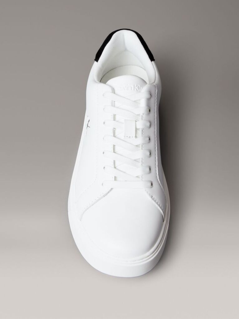 Λευκό Δερμάτινα Sneakers Με Signature Λογότυπο  Άνδρας