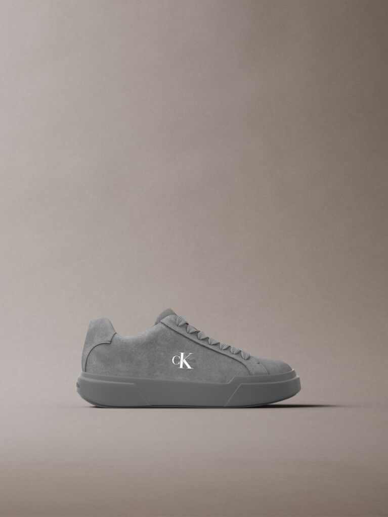 Grey CK Avenue - Suede Logo Trainers  Men