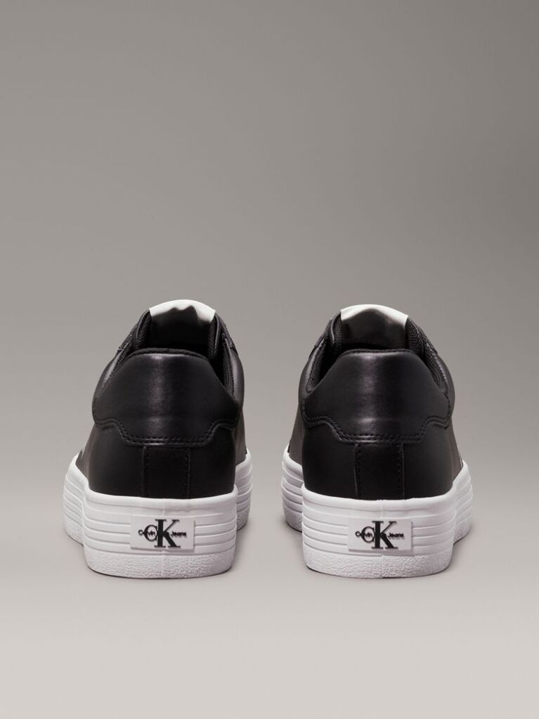 Μαύρο Δερμάτινα Sneakers Με Πλατφόρμα  Γυναίκα