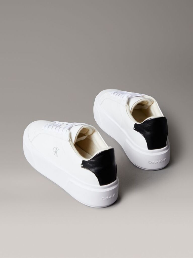 Λευκό Sienna - Δερμάτινα Platform Sneakers Με Λογότυπο  Γυναίκα