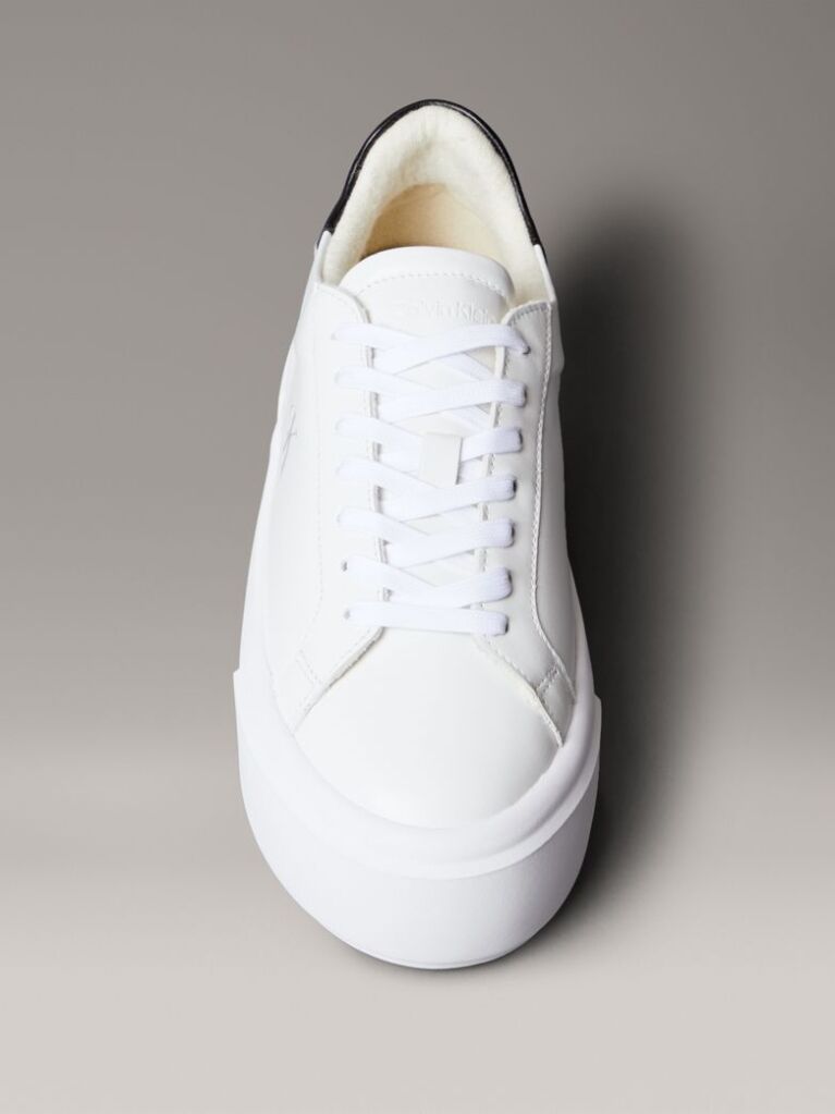 Λευκό Sienna - Δερμάτινα Platform Sneakers Με Λογότυπο  Γυναίκα