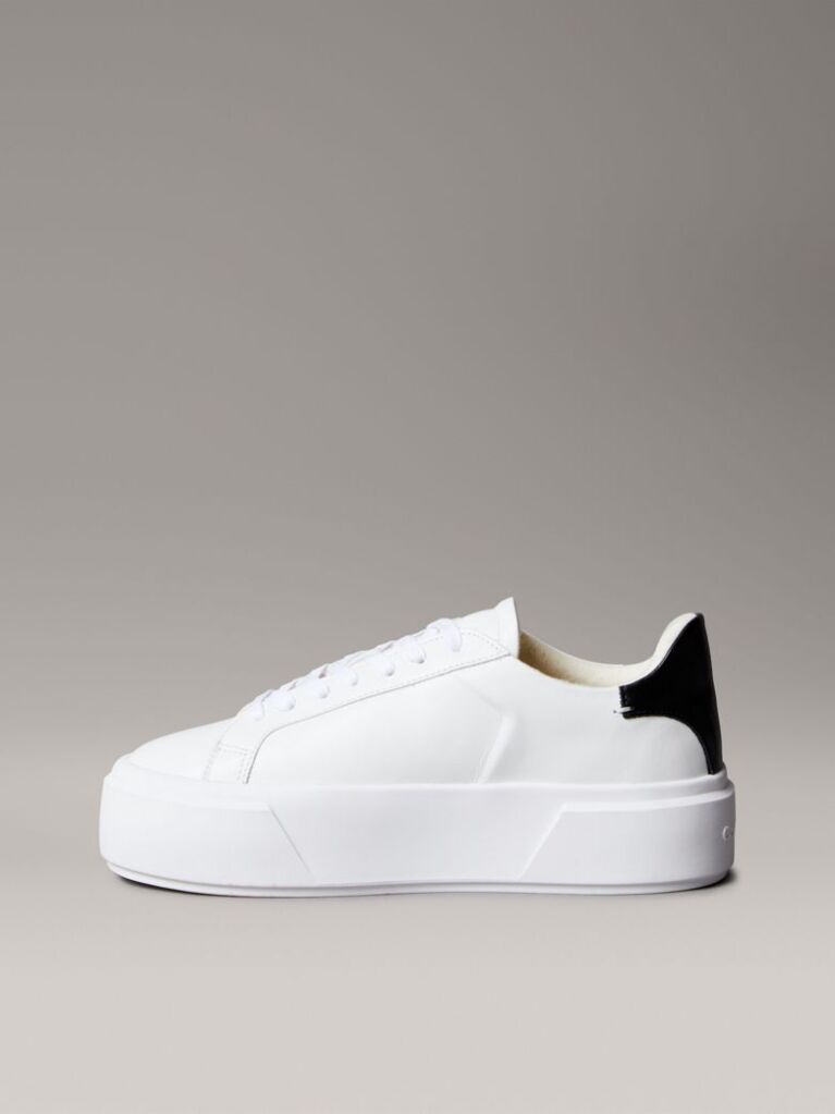 Λευκό Sienna - Δερμάτινα Platform Sneakers Με Λογότυπο  Γυναίκα