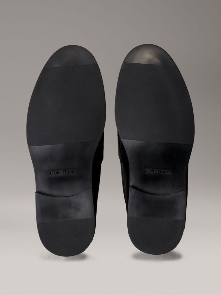 Black Leather Airfit® Cushioned Penny Loafers  Men
