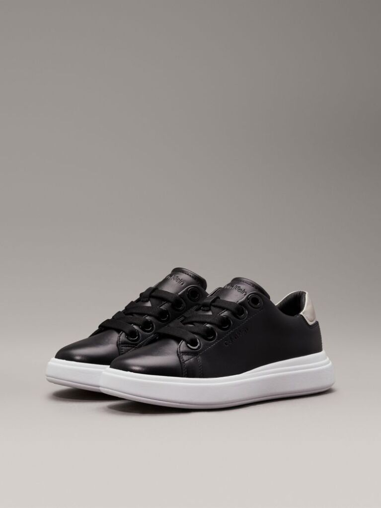 Μαύρο Δερμάτινα Sneakers  Γυναίκα