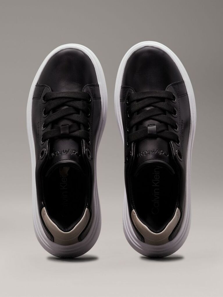 Μαύρο Δερμάτινα Sneakers  Γυναίκα