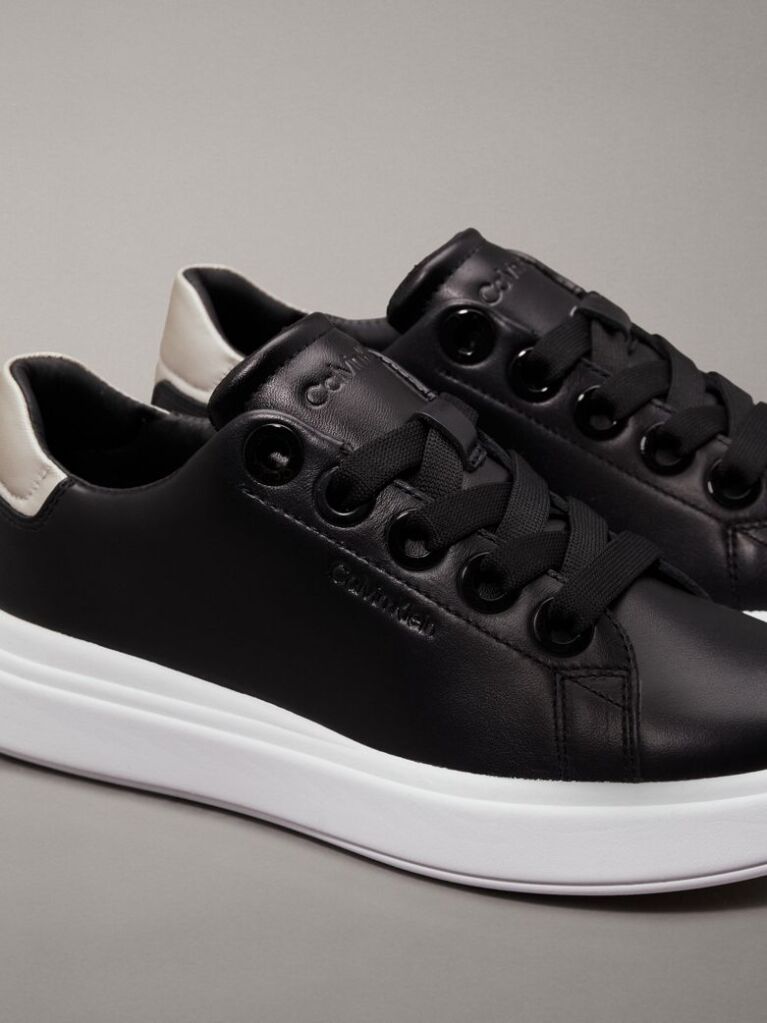 Μαύρο Δερμάτινα Sneakers  Γυναίκα