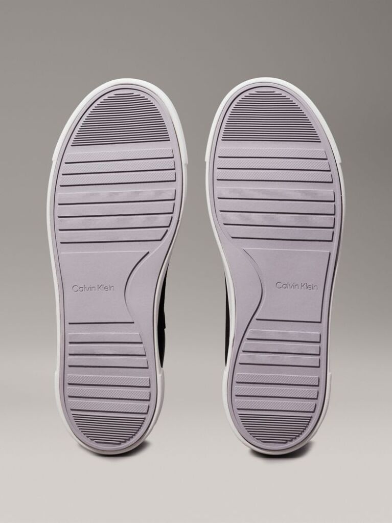 Black Leather Platform Trainers  Women