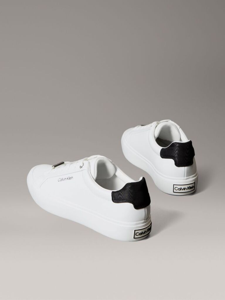 Λευκό Sneakers Από Απαλό Δέρμα Και Ανάγλυφο Λογότυπο  Γυναίκα