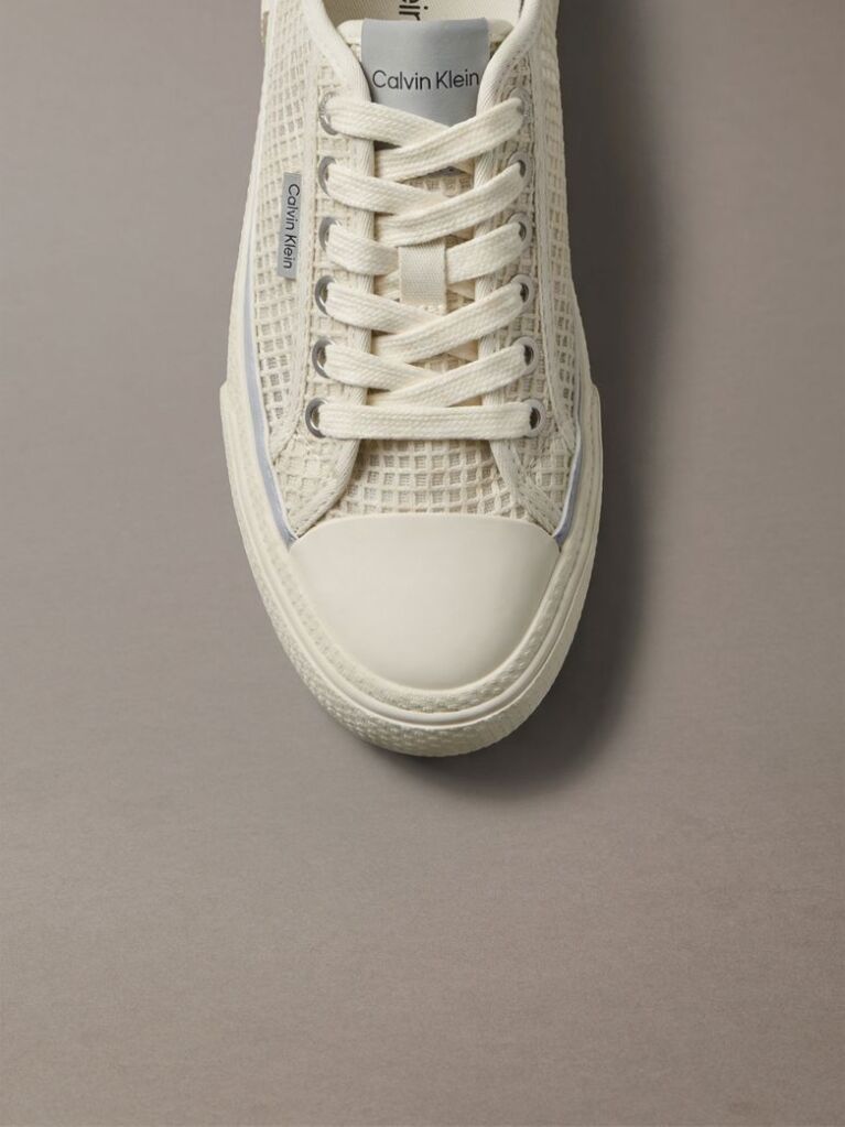 Beige Raffia Vulcanised Trainers  Women