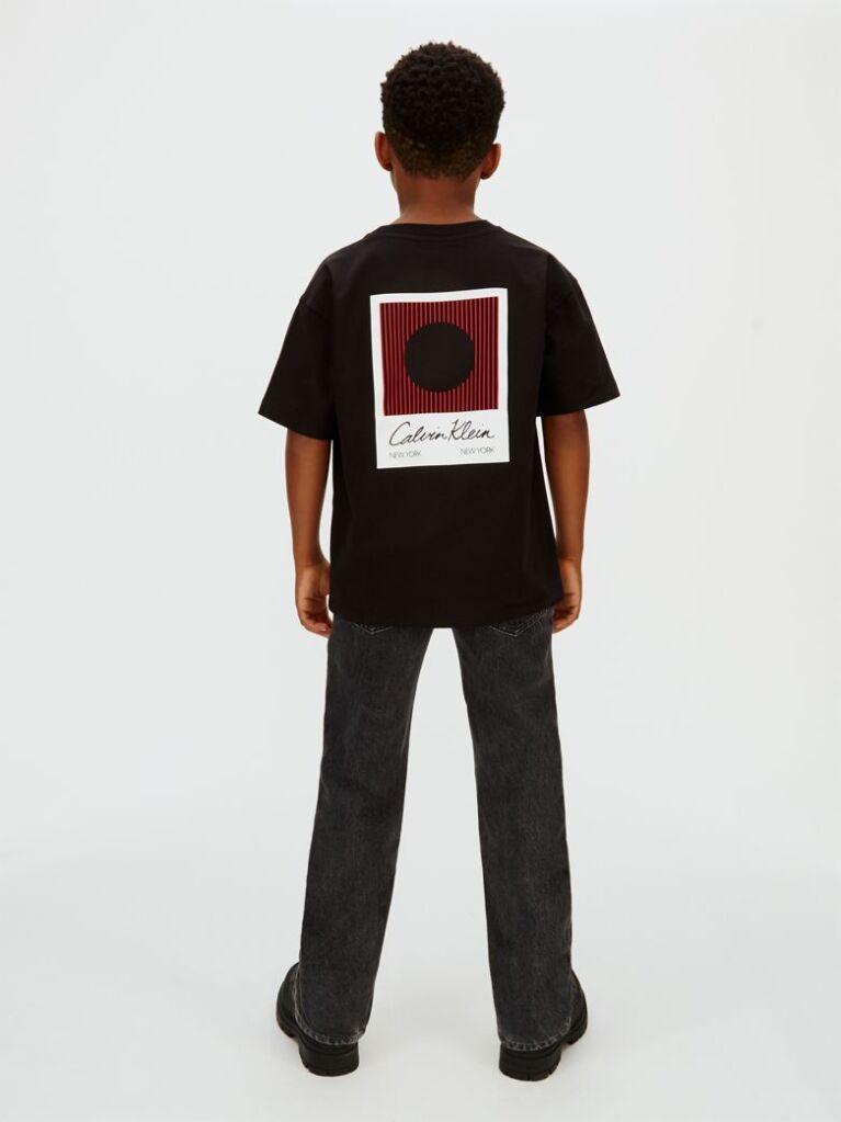 Μαύρο Άνετο T-Shirt Με Τύπωμα Στο Πίσω Μέρος  Αγόρι