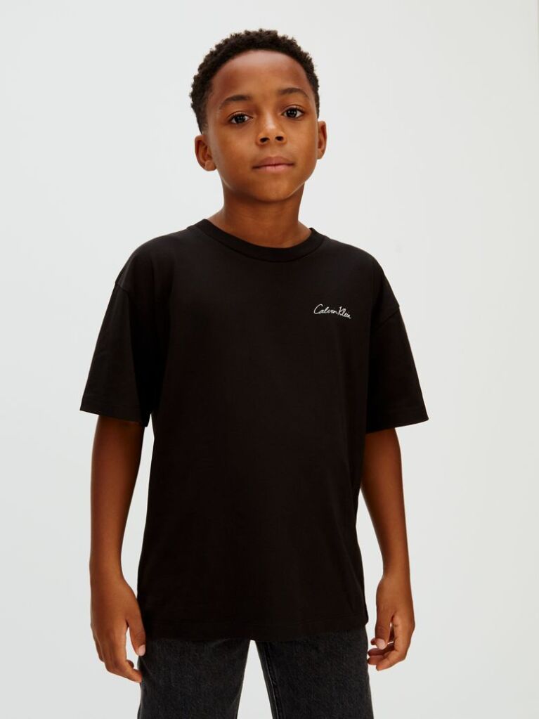 Μαύρο Άνετο T-Shirt Με Τύπωμα Στο Πίσω Μέρος  Αγόρι