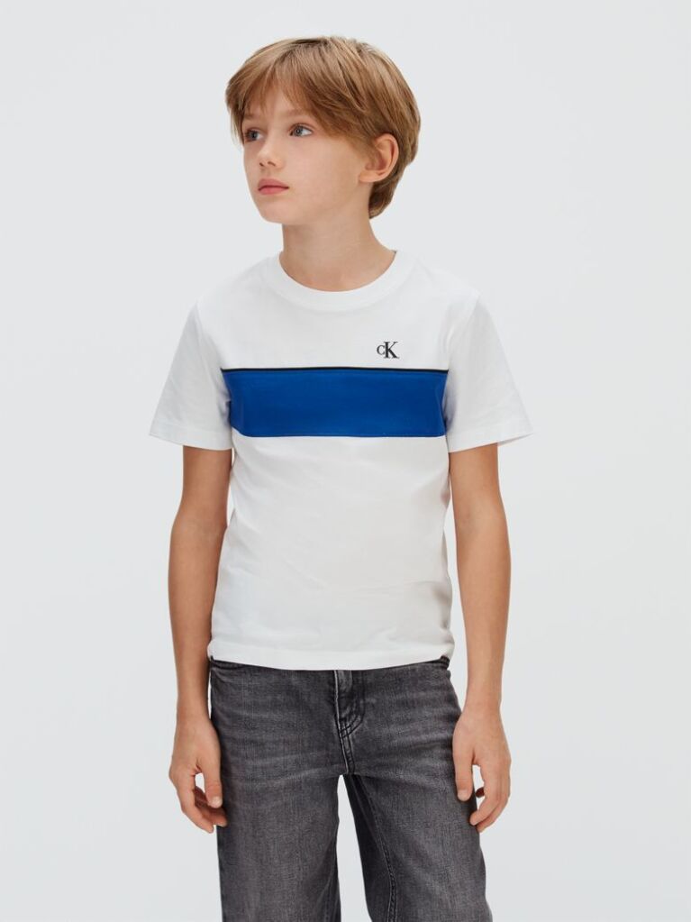 Λευκό T-shirt Με Διχρωμία  Αγόρι