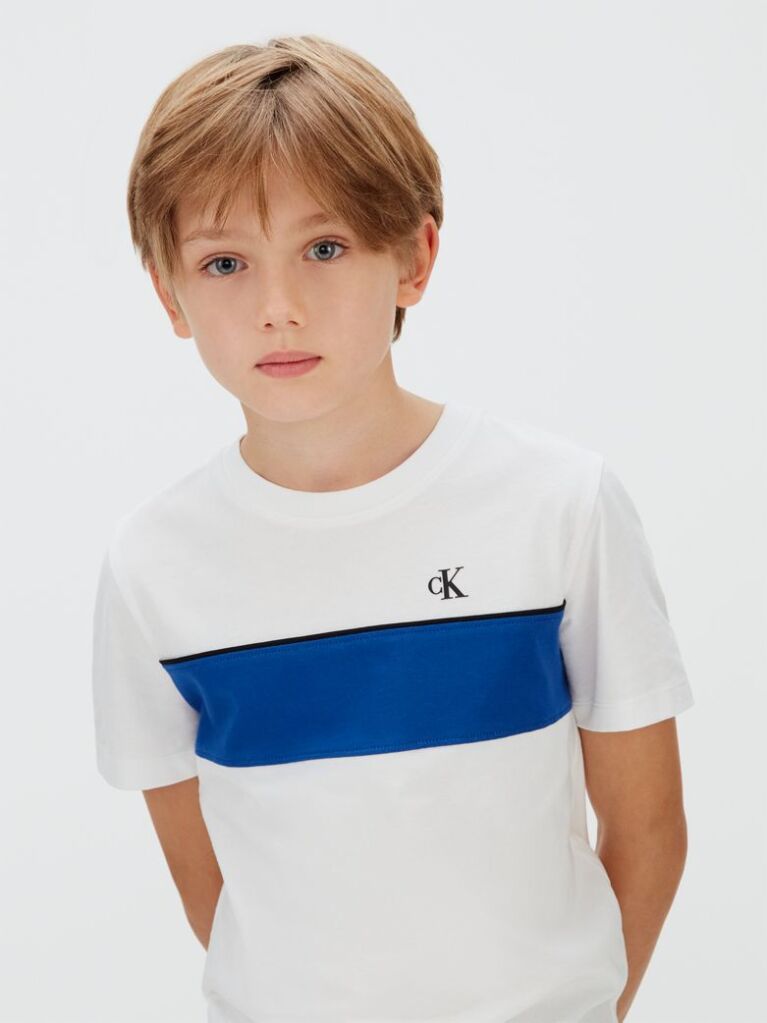 Λευκό T-shirt Με Διχρωμία  Αγόρι