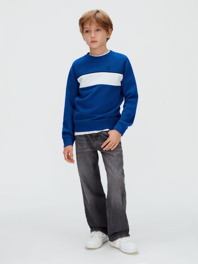 Blue Colourblock Sweatshirt  Boys