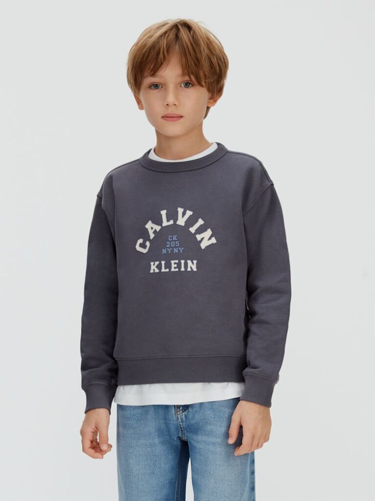 Grey Relaxed Varsity Sweatshirt  Boys