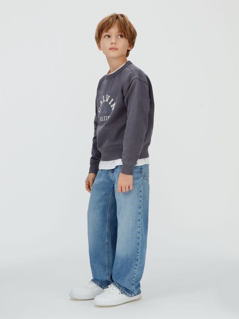 Grey Relaxed Varsity Sweatshirt  Boys