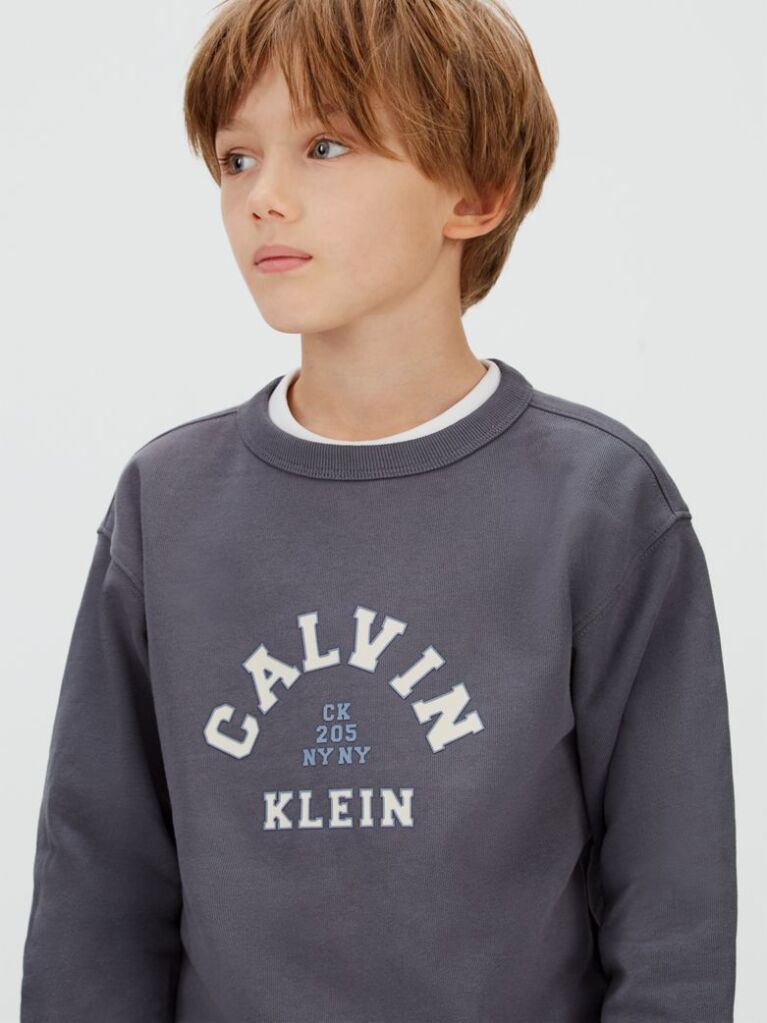 Grey Relaxed Varsity Sweatshirt  Boys