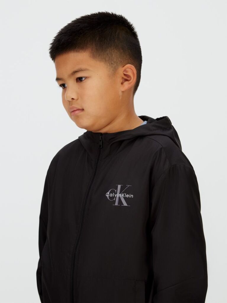 Black Relaxed Windbreaker Jacket  Boys