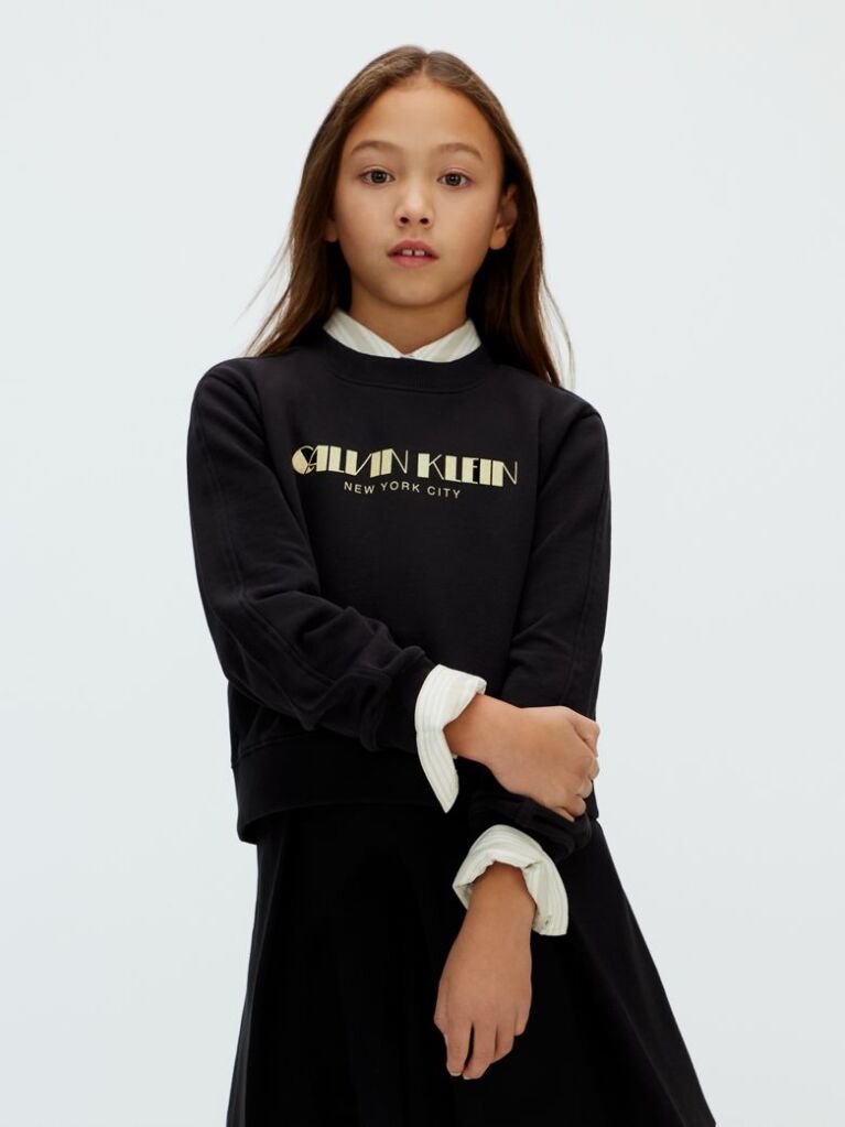 Black Boxy Logo Sweatshirt  Girls