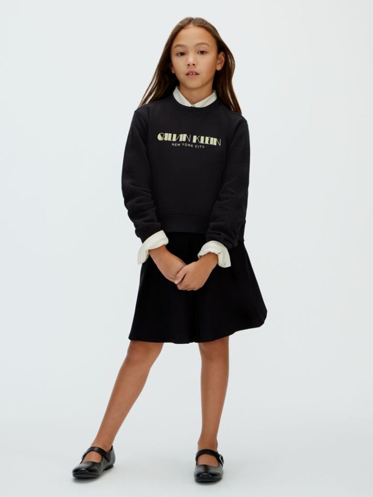 Black Boxy Logo Sweatshirt  Girls