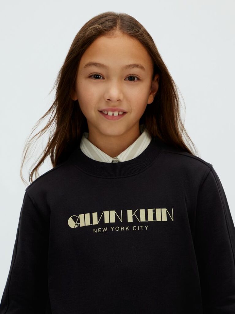 Black Boxy Logo Sweatshirt  Girls
