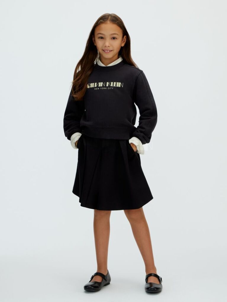 Black Boxy Logo Sweatshirt  Girls