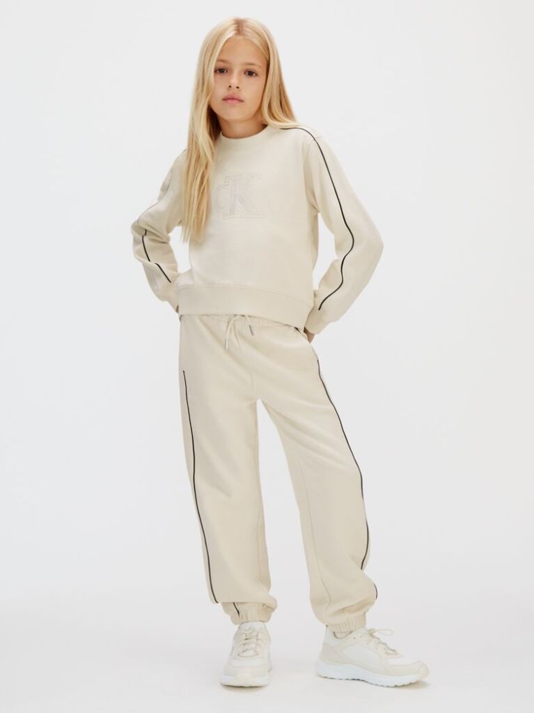 Grey Relaxed Piping Jogging Suit  Girls