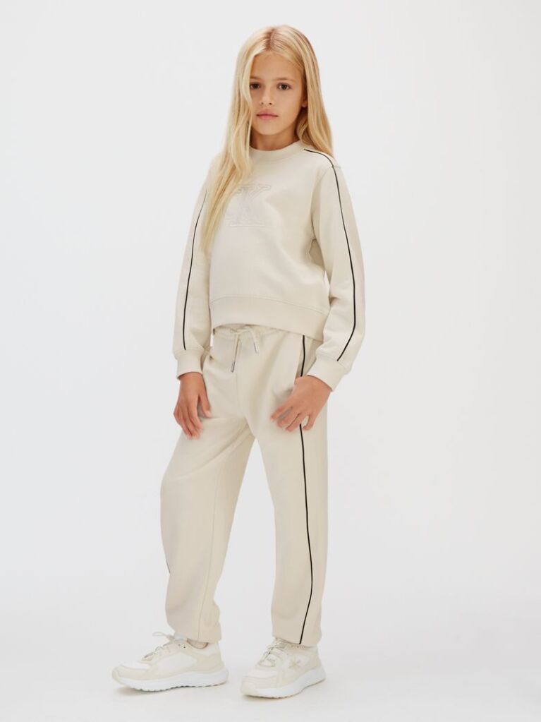 Grey Relaxed Piping Jogging Suit  Girls