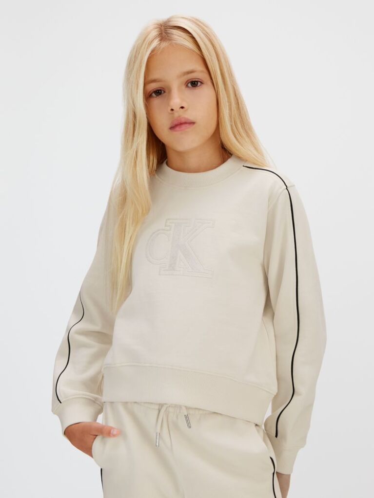 Grey Relaxed Piping Jogging Suit  Girls