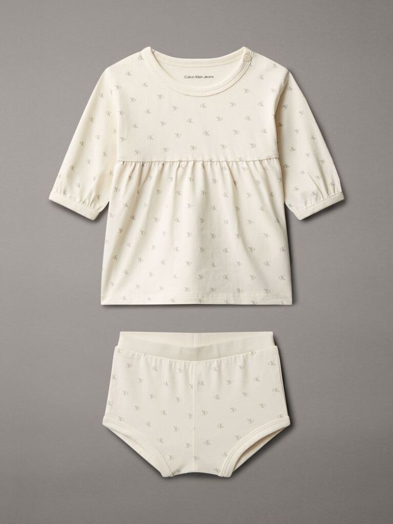White Newborn Logo Dress  Newborn