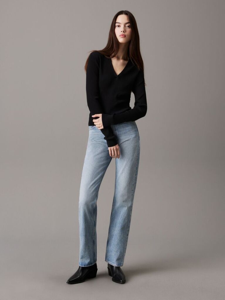 Black Soft Knit V-neck Jumper  Women