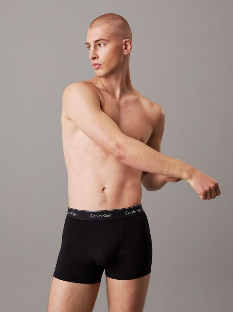 Μαύρο Σετ 3 Άνετα Dart Μπόξερ - Icon Cotton Stretch  Άνδρας