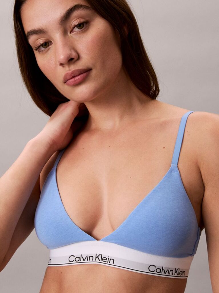 Μπλε Τριγωνικό Bralette Με Ελαφριά Επένδυση - Icon Cotton Modal  Γυναίκα
