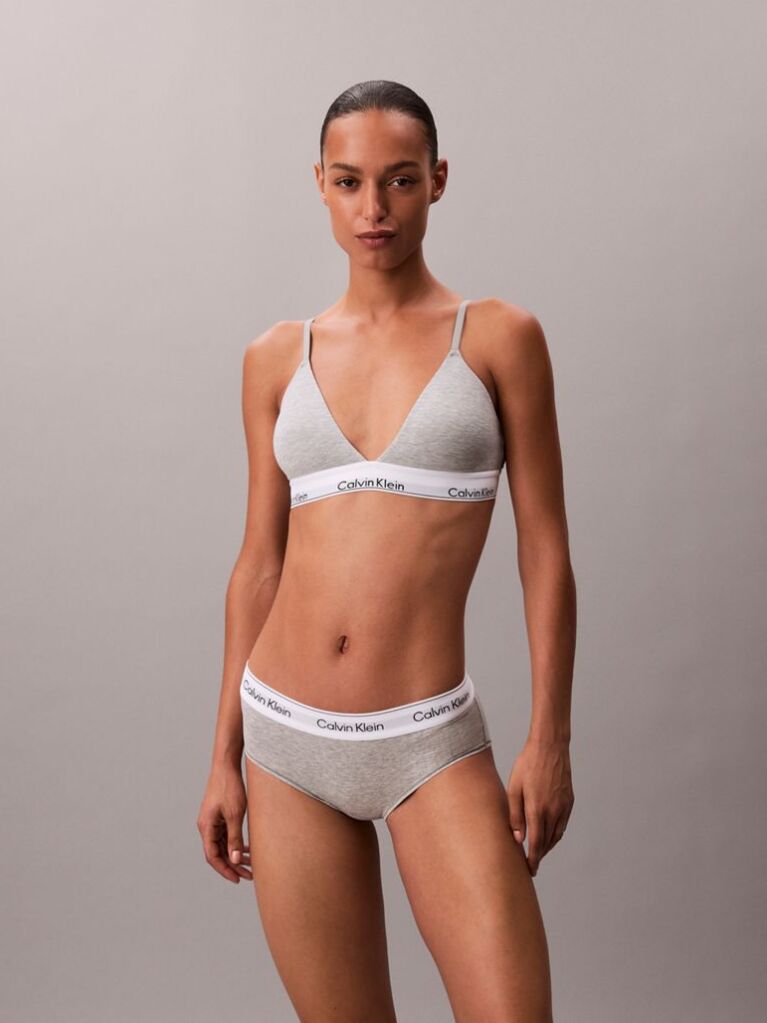 Γκρι Τριγωνικό Bralette Με Ελαφριά Επένδυση - Icon Cotton Modal  Γυναίκα