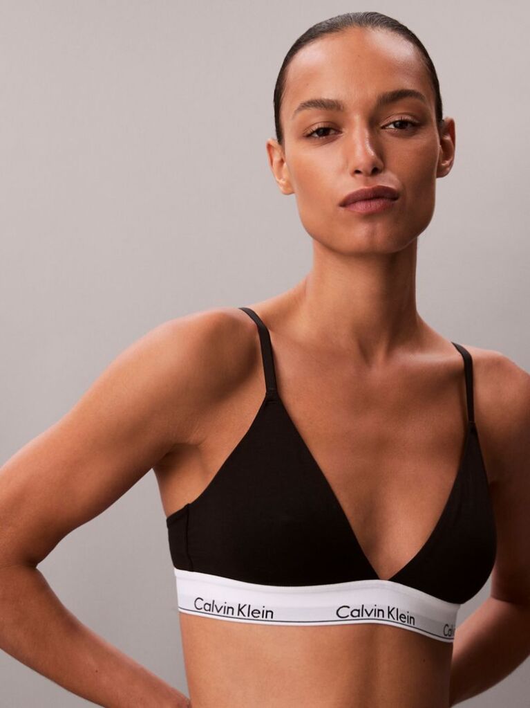 Μαύρο Τριγωνικό Bralette Με Ελαφριά Επένδυση - Icon Cotton Modal  Γυναίκα