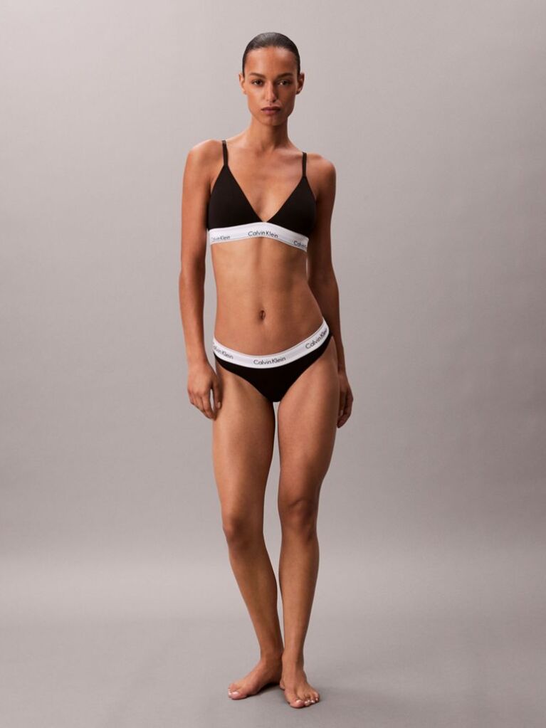 Μαύρο Τριγωνικό Bralette Με Ελαφριά Επένδυση - Icon Cotton Modal  Γυναίκα