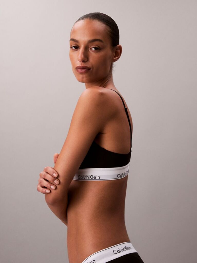Μαύρο Τριγωνικό Bralette Με Ελαφριά Επένδυση - Icon Cotton Modal  Γυναίκα