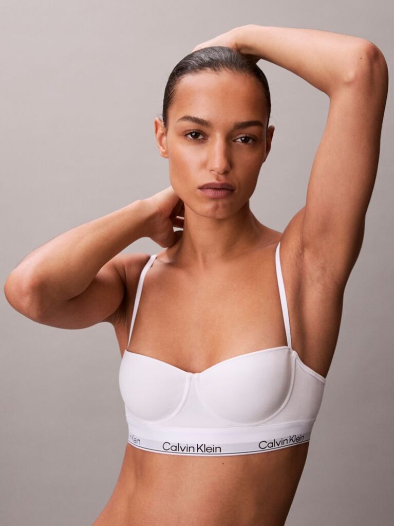 Λευκό Σουτιέν Μπαλκονέ Με Φαρδύ Λάστιχο - Icon Cotton Modal  Γυναίκα