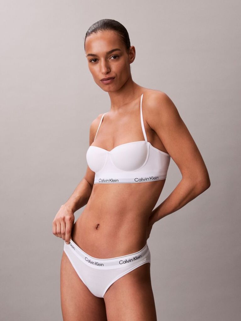 Λευκό Σουτιέν Μπαλκονέ Με Φαρδύ Λάστιχο - Icon Cotton Modal  Γυναίκα