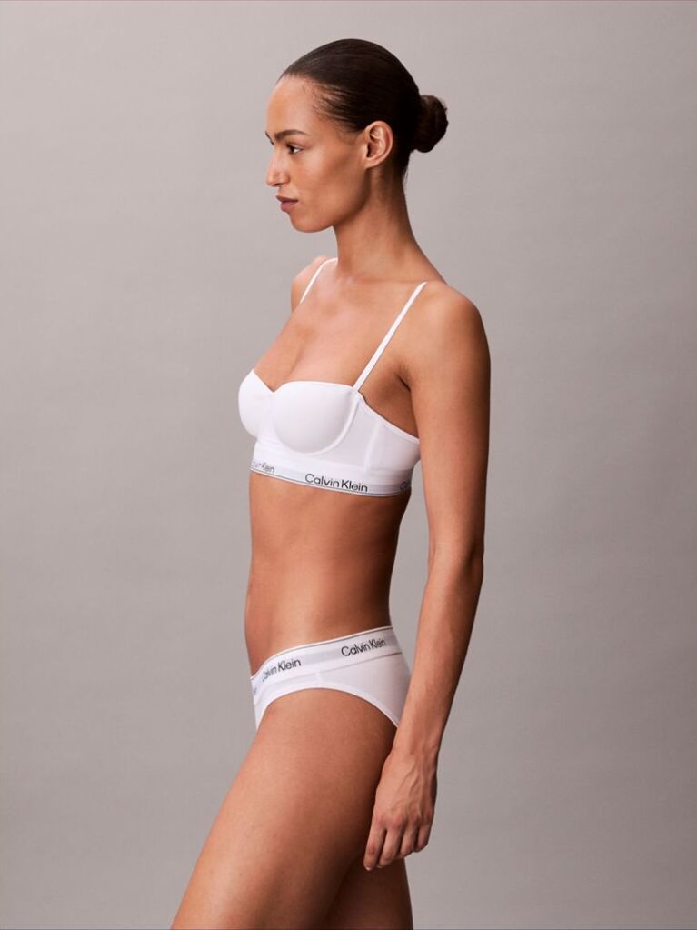 Λευκό Σουτιέν Μπαλκονέ Με Φαρδύ Λάστιχο - Icon Cotton Modal  Γυναίκα