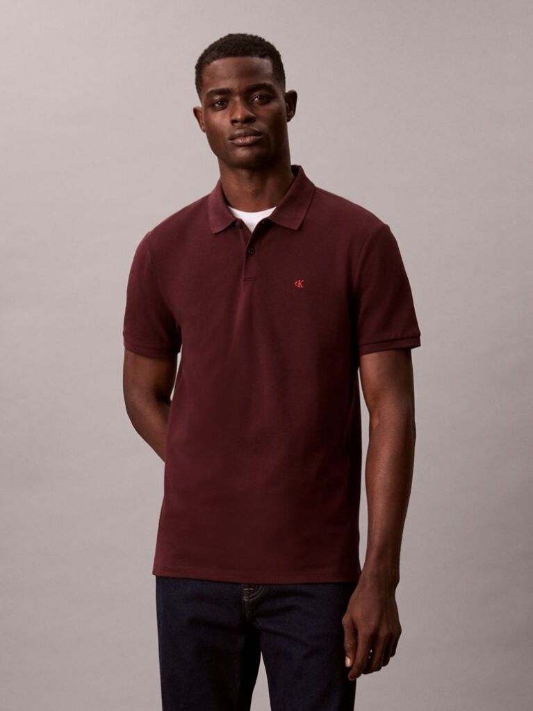 Καφέ Polo T-Shirt Από Βαμβάκι Πικέ  Άνδρας