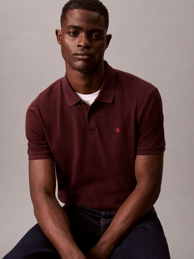 Καφέ Polo T-Shirt Από Βαμβάκι Πικέ  Άνδρας