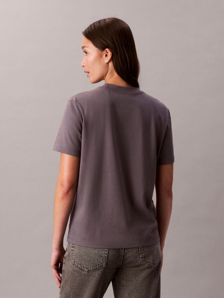 Γκρι Κλάσικό T-Shirt Με Μονόγραμμα Και Παγιέτες  Γυναίκα