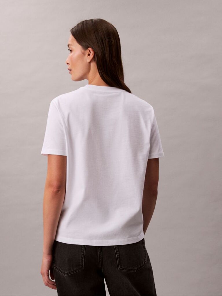 Λευκό Κλάσικό T-Shirt Με Μονόγραμμα Και Παγιέτες  Γυναίκα